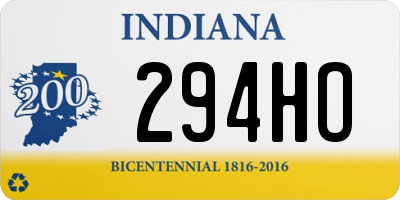 IN license plate 294HO