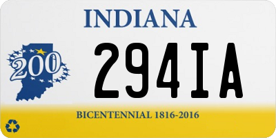 IN license plate 294IA