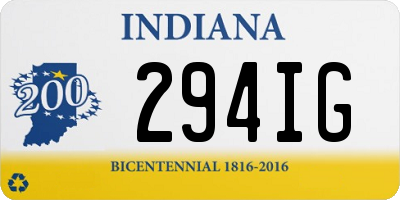 IN license plate 294IG