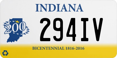 IN license plate 294IV