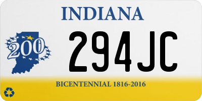 IN license plate 294JC