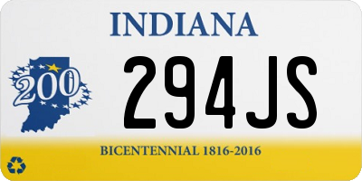 IN license plate 294JS