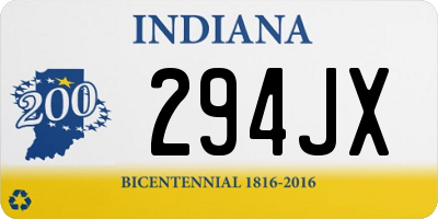 IN license plate 294JX