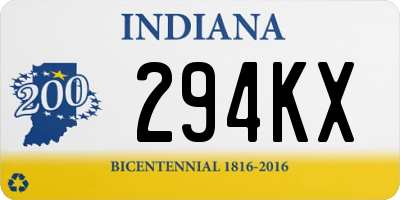 IN license plate 294KX