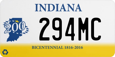 IN license plate 294MC