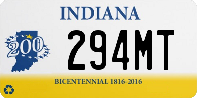 IN license plate 294MT