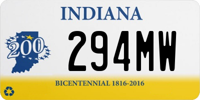 IN license plate 294MW