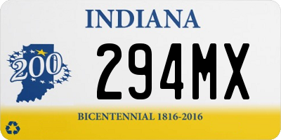 IN license plate 294MX