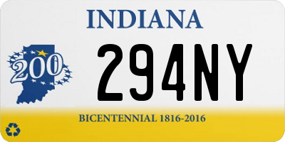 IN license plate 294NY