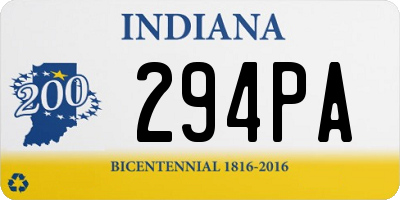 IN license plate 294PA