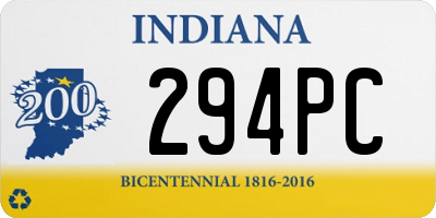 IN license plate 294PC