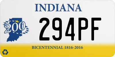 IN license plate 294PF