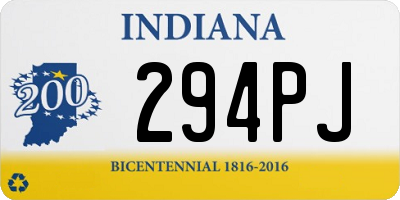 IN license plate 294PJ