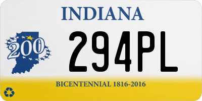 IN license plate 294PL