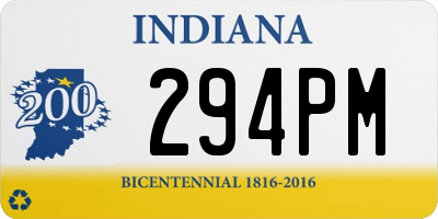 IN license plate 294PM