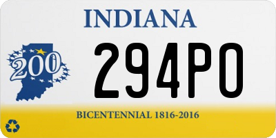 IN license plate 294PO