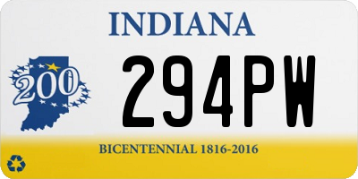 IN license plate 294PW