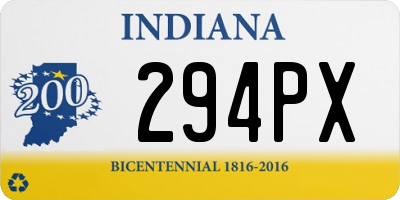 IN license plate 294PX