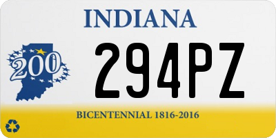 IN license plate 294PZ