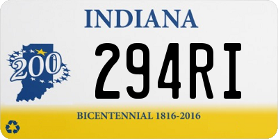 IN license plate 294RI