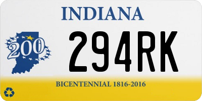 IN license plate 294RK