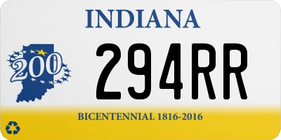 IN license plate 294RR