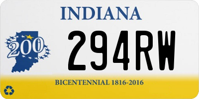 IN license plate 294RW