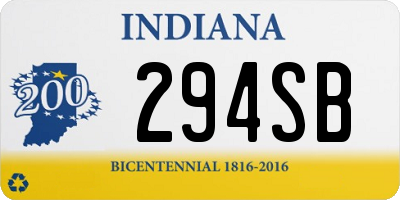 IN license plate 294SB