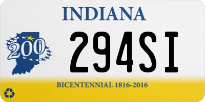 IN license plate 294SI