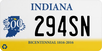 IN license plate 294SN