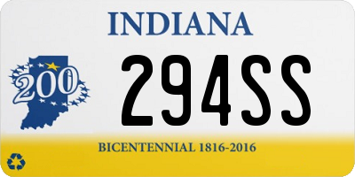 IN license plate 294SS