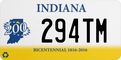 IN license plate 294TM