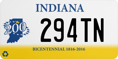 IN license plate 294TN