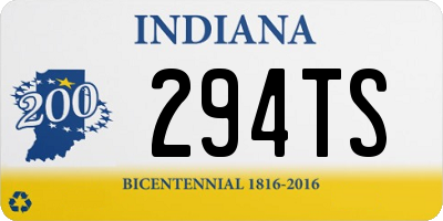 IN license plate 294TS