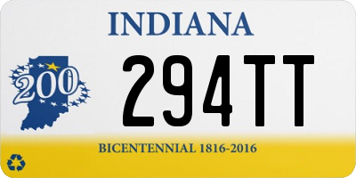 IN license plate 294TT