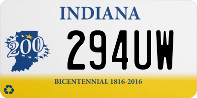 IN license plate 294UW