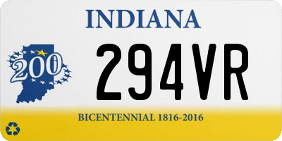 IN license plate 294VR