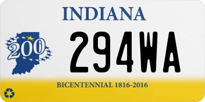 IN license plate 294WA