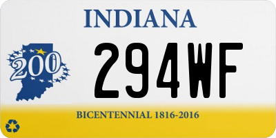 IN license plate 294WF