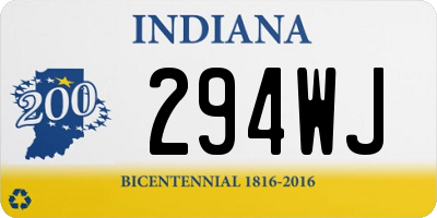 IN license plate 294WJ