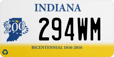 IN license plate 294WM