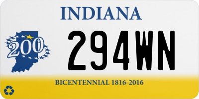 IN license plate 294WN