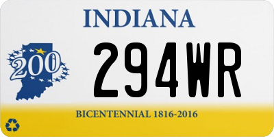 IN license plate 294WR