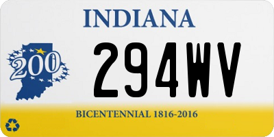 IN license plate 294WV