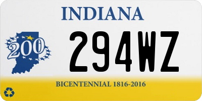 IN license plate 294WZ