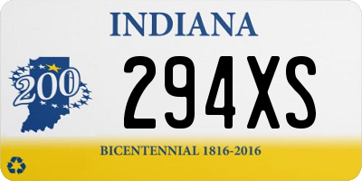 IN license plate 294XS