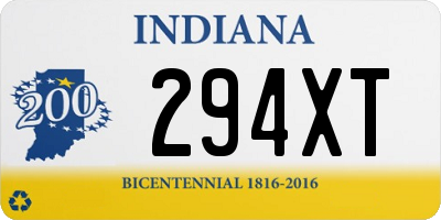 IN license plate 294XT