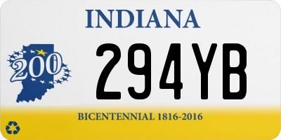 IN license plate 294YB