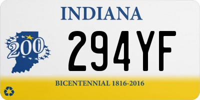 IN license plate 294YF