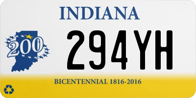 IN license plate 294YH